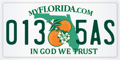 FL license plate 0135AS