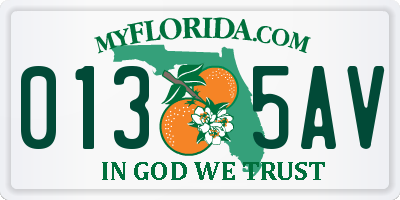 FL license plate 0135AV