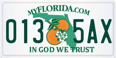 FL license plate 0135AX