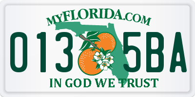 FL license plate 0135BA