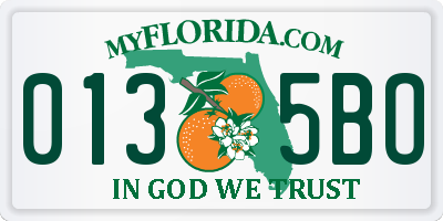 FL license plate 0135BO