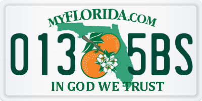 FL license plate 0135BS
