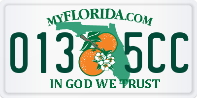 FL license plate 0135CC