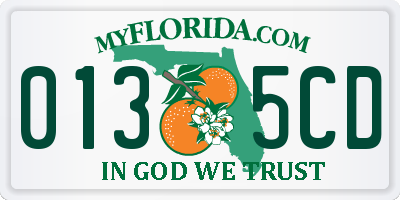 FL license plate 0135CD