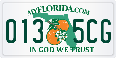 FL license plate 0135CG