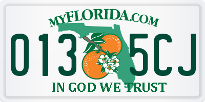 FL license plate 0135CJ