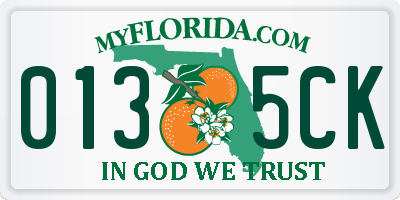 FL license plate 0135CK