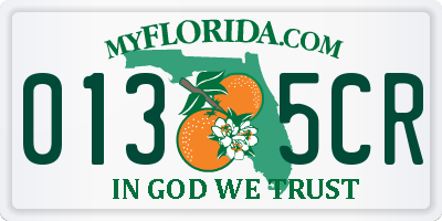 FL license plate 0135CR