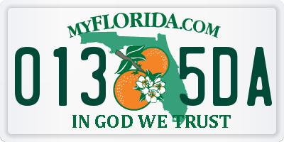 FL license plate 0135DA