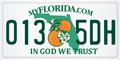 FL license plate 0135DH