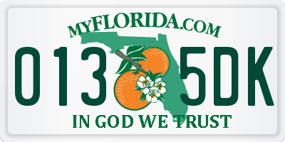 FL license plate 0135DK