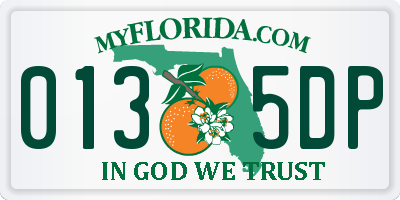 FL license plate 0135DP