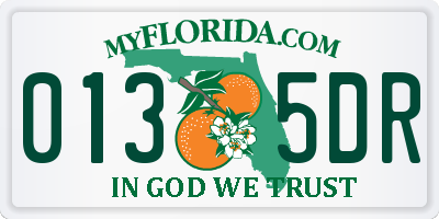 FL license plate 0135DR