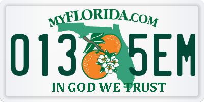 FL license plate 0135EM