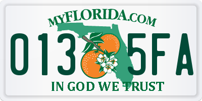 FL license plate 0135FA