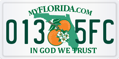 FL license plate 0135FC