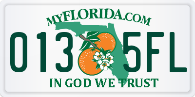 FL license plate 0135FL