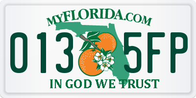 FL license plate 0135FP
