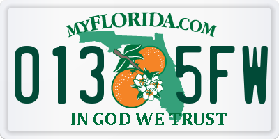 FL license plate 0135FW