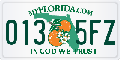 FL license plate 0135FZ