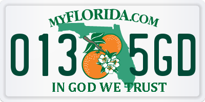FL license plate 0135GD