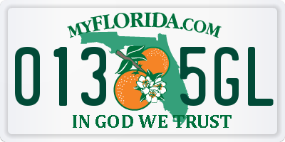 FL license plate 0135GL