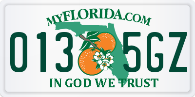FL license plate 0135GZ