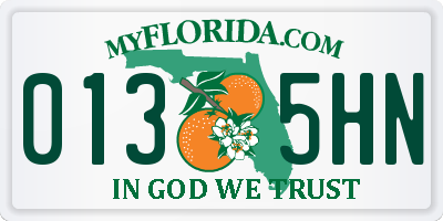 FL license plate 0135HN