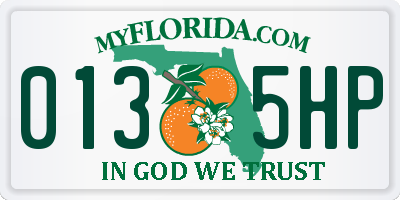 FL license plate 0135HP