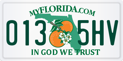 FL license plate 0135HV