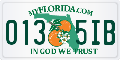 FL license plate 0135IB