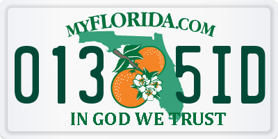 FL license plate 0135ID