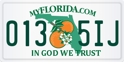 FL license plate 0135IJ