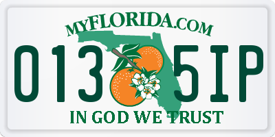 FL license plate 0135IP