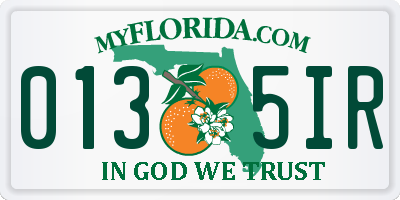 FL license plate 0135IR
