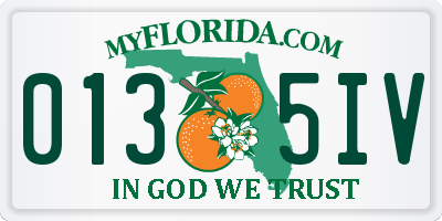 FL license plate 0135IV