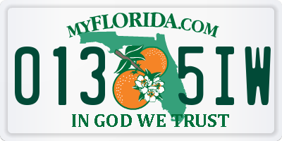 FL license plate 0135IW