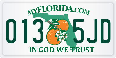FL license plate 0135JD