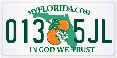 FL license plate 0135JL