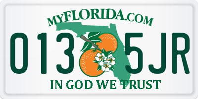 FL license plate 0135JR