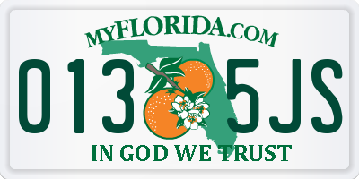 FL license plate 0135JS