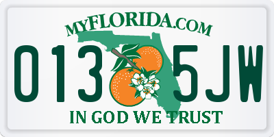 FL license plate 0135JW