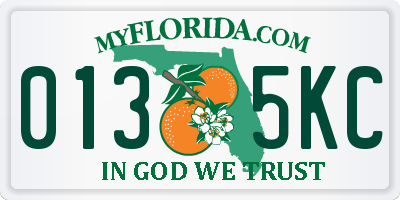 FL license plate 0135KC