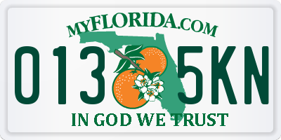 FL license plate 0135KN