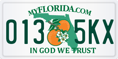 FL license plate 0135KX