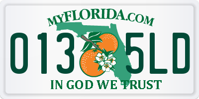 FL license plate 0135LD