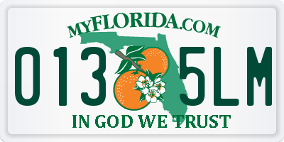 FL license plate 0135LM