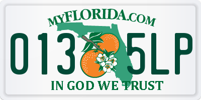 FL license plate 0135LP