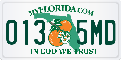 FL license plate 0135MD