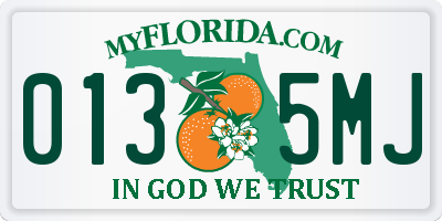 FL license plate 0135MJ